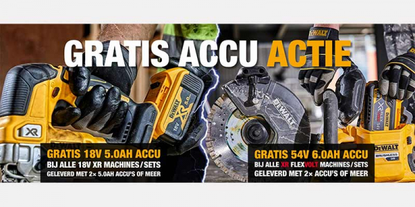 DeWALT gratis accu actie