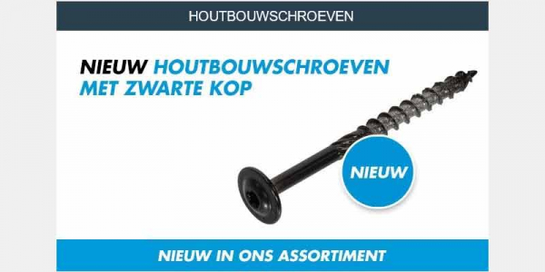 Nieuw houtbouwschroeven / tellerkopschroeven met zwarte kop